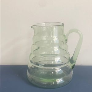 Ringed Green Glass Pitcher‎